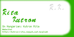 rita kutron business card